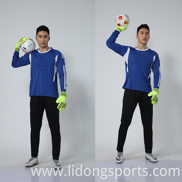 Wholesale 100% Polyester Custom blank long sleeve goalkeeper soccer jersey